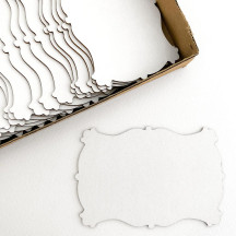 White Paperboard Fancy Rectangle Bases for Crafting ~ Set of 5 ~ 4" long